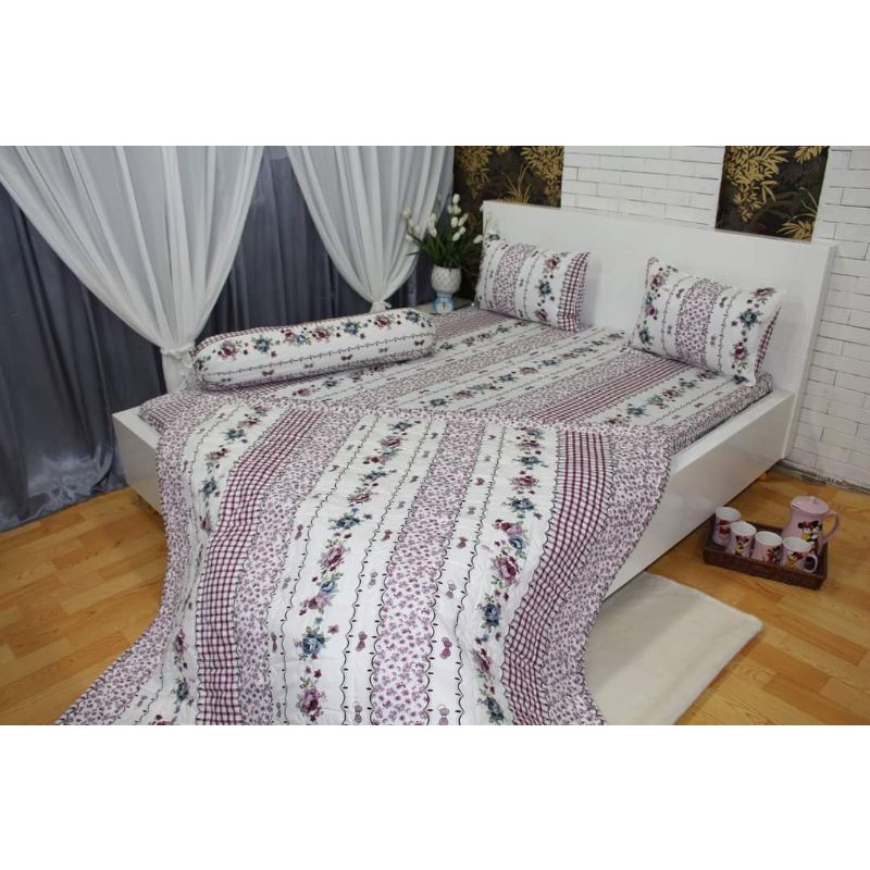 (ẢNH THẬT) Drap Thắng Lợi, ga trãi giường cotton 100% chuẩn logo NƠ TÍM