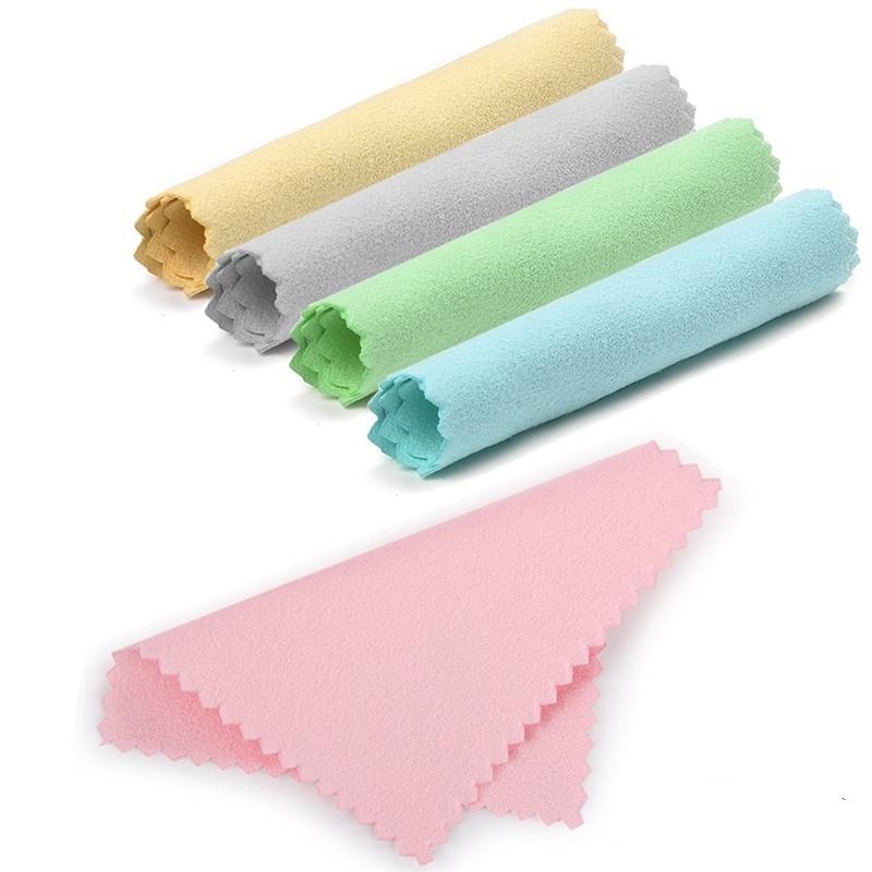 Set 10 khăn lau mắt kính hình vuông bằng vải nhung hai mặt bền bỉ tiện lợi