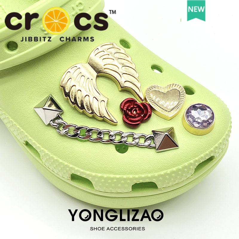 Crocs Phụ Kiện Trang Trí Trên Cùng Bằng Kim Loại Thời Trang 2022
