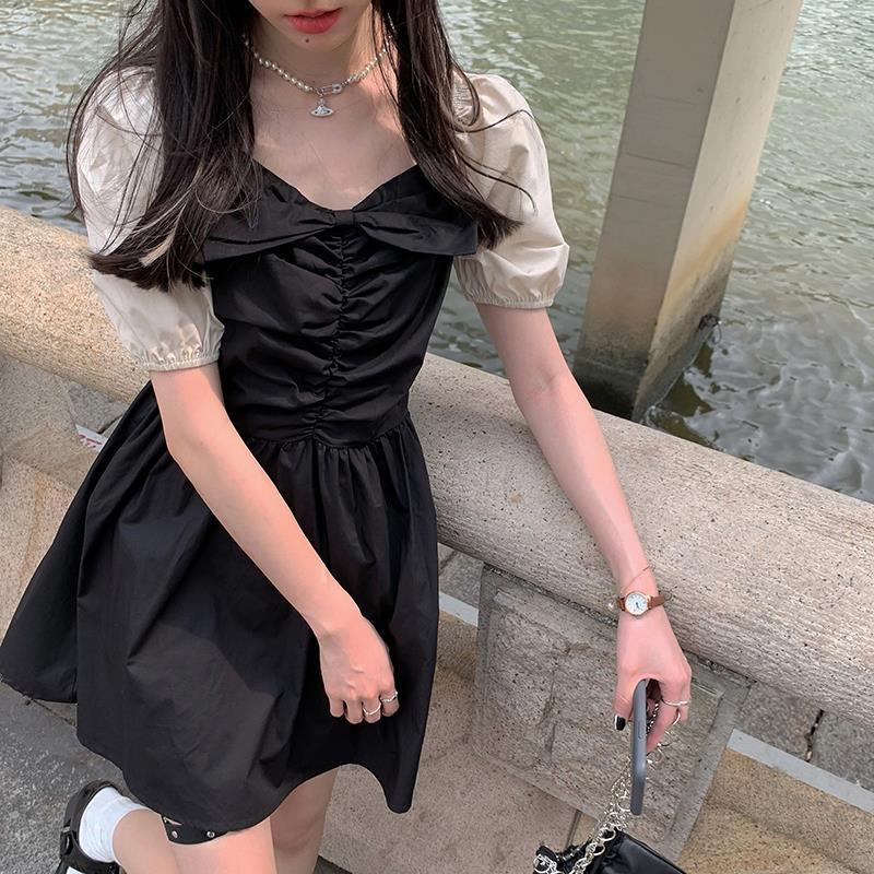 Đầm Tay Ngắn Dáng Ôm Phong Cách Phương Tây Thời Trang Mùa Hè Kiểu Pháp Hàng Mới Dành Cho Nữ 2022