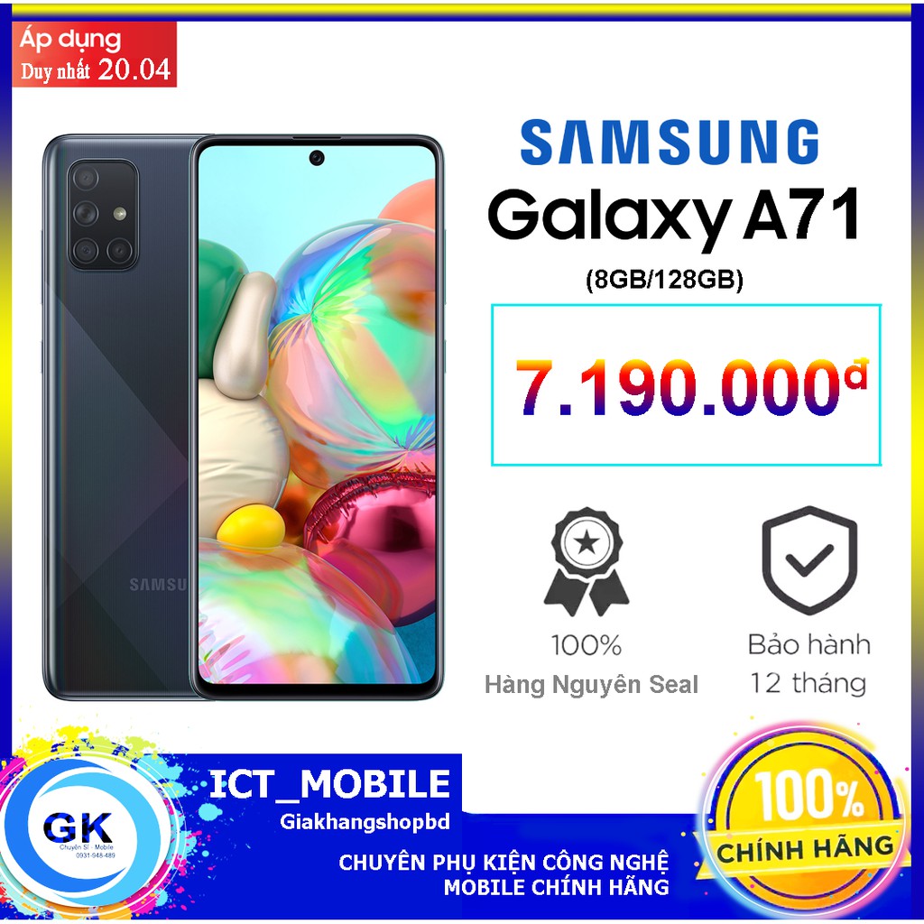 [Nguyên Seal] Điện thoại Samsung Galaxy A71 8GB/128GB - Hàng Chính Hãng