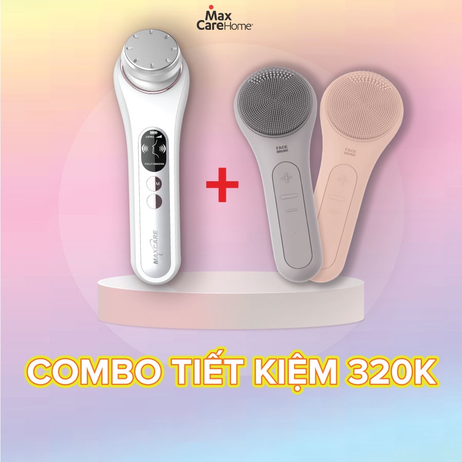 [Combo giảm 320K] Máy đẩy tinh chất ion nóng lạnh Max888PRO + Máy rửa mặt Maxcare Max999 (Ưu đãi tháng 3)