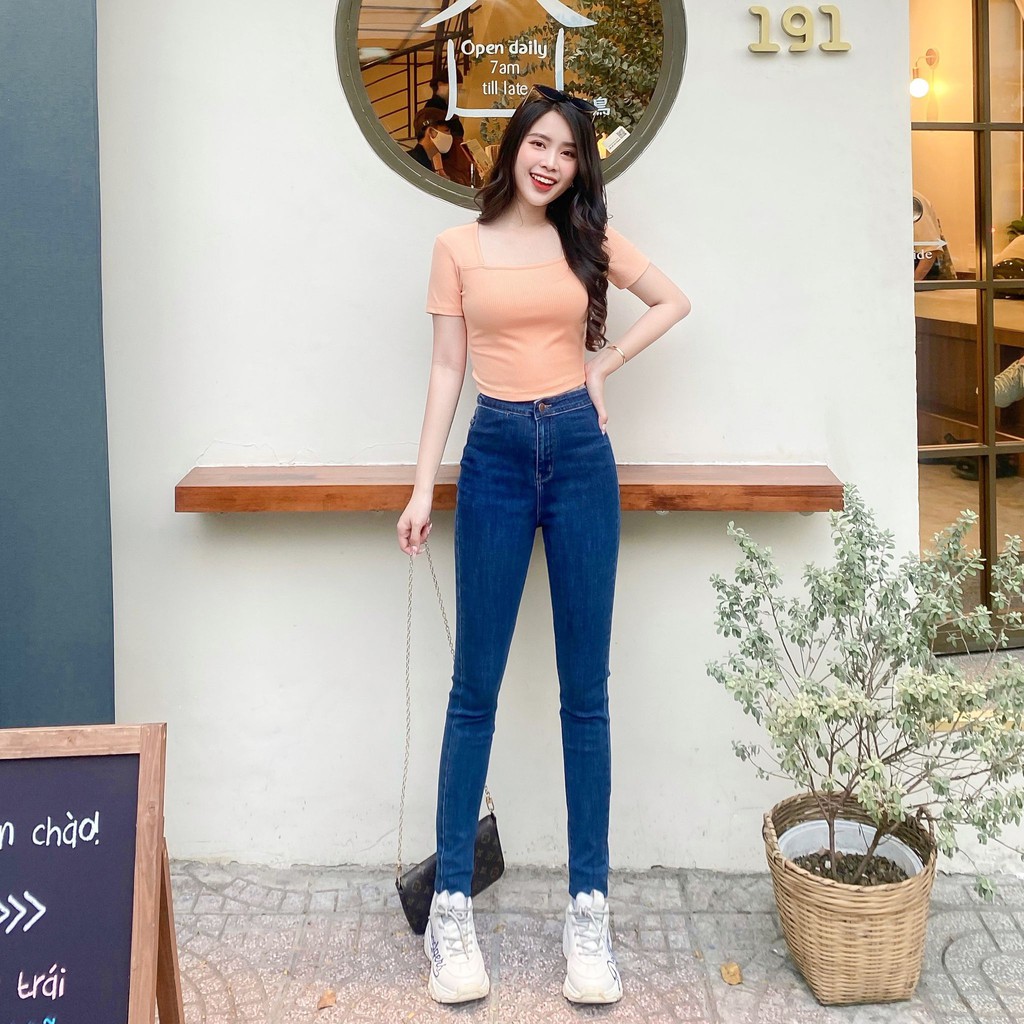 QUẦN JEANS SKINNY DÀI TÚI MỔ ZAREEN JEA96 XANH NHẠT