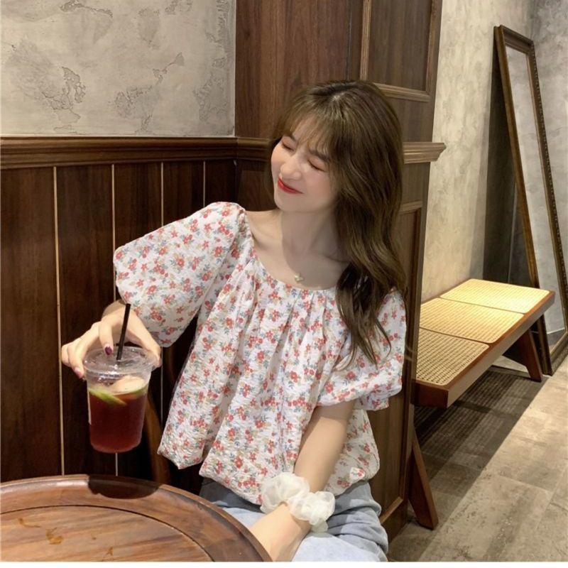 áo croptop Áo Voan Hoa Tay Ngắn Phồng Thời Trang Dành Cho Nữ JL-TX-164 2022