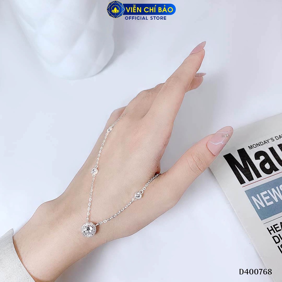 Dây chuyền bạc nữ mặt đá tròn new chất liệu bạc 925 thời trang phụ kiện trang sức Viễn Chí Bảo D400768