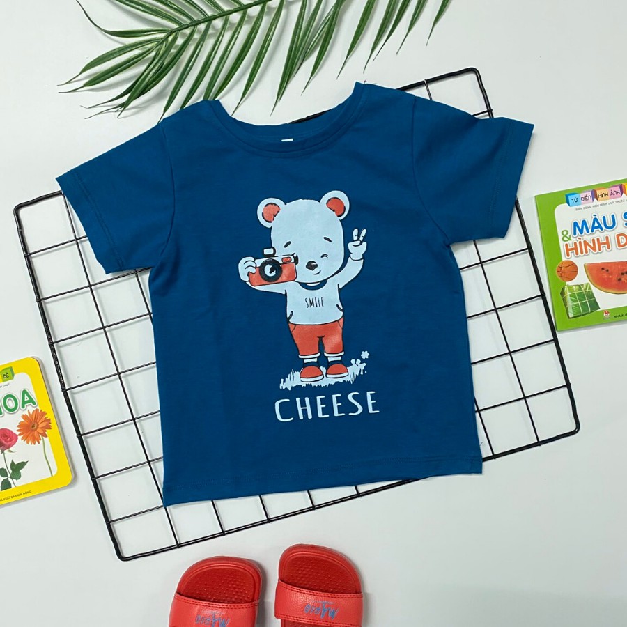 Áo Thun Bé Trai cộc tay 100% cotton 4 chiều (loại 1) TOMTOM BABY, size 1-5 tuổi, hàng Việt Nam chất lượng