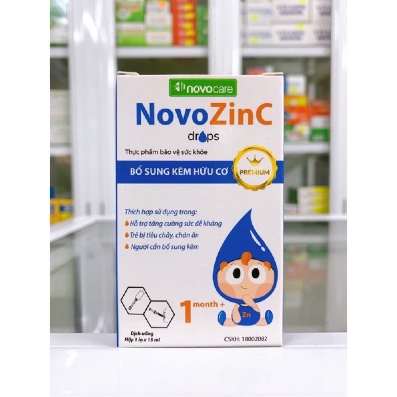 Nhỏ giọt NovoZinc Drops – Giúp bổ sung kẽm hữu cơ, giảm biếng ăn, tiêu chảy và rối loạn tiêu hóa, tăng hấp thu Novo ZinC