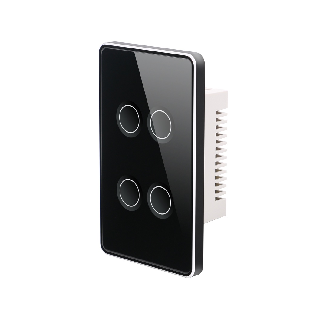 Công Tắc Thông Minh Zigbee Tuya, Nút lõm hình chữ nhật viền vàng, Điều Khiển Từ Xa qua điện thoại App TuyaSmart