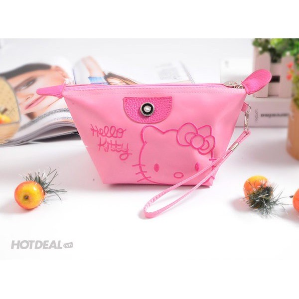 Combo Túi Mỹ Phẩm + Ví Mini Hello Kitty