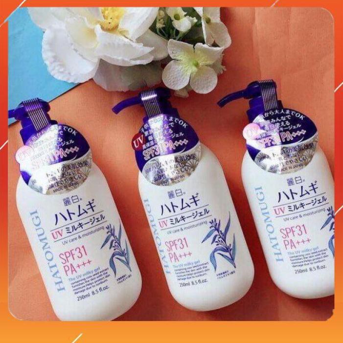 Dưỡng thể Hatomugi [FREE SHIP] SPF31 PA+++ 250ml Nhật Bản