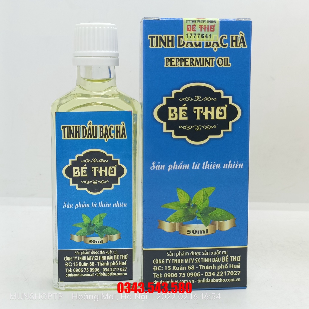 Tinh dầu Bé Thơ chai 50ml (đủ loại) - Sản phẩm từ thiên nhiên