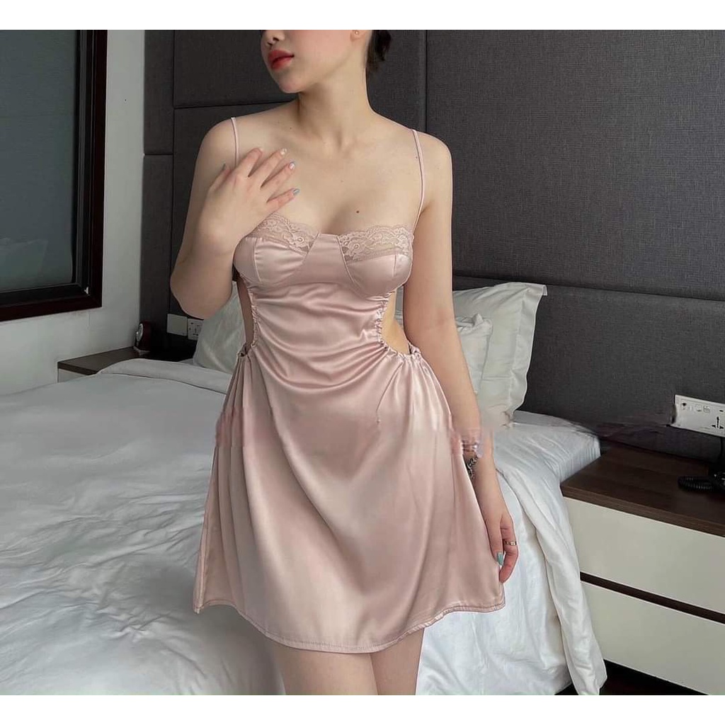 (M. 70) Váy ngủ sexy khoét eo tôn dáng lụa cao cấp Đầm mặc nhà gợi cảm quyến rũ | BigBuy360 - bigbuy360.vn