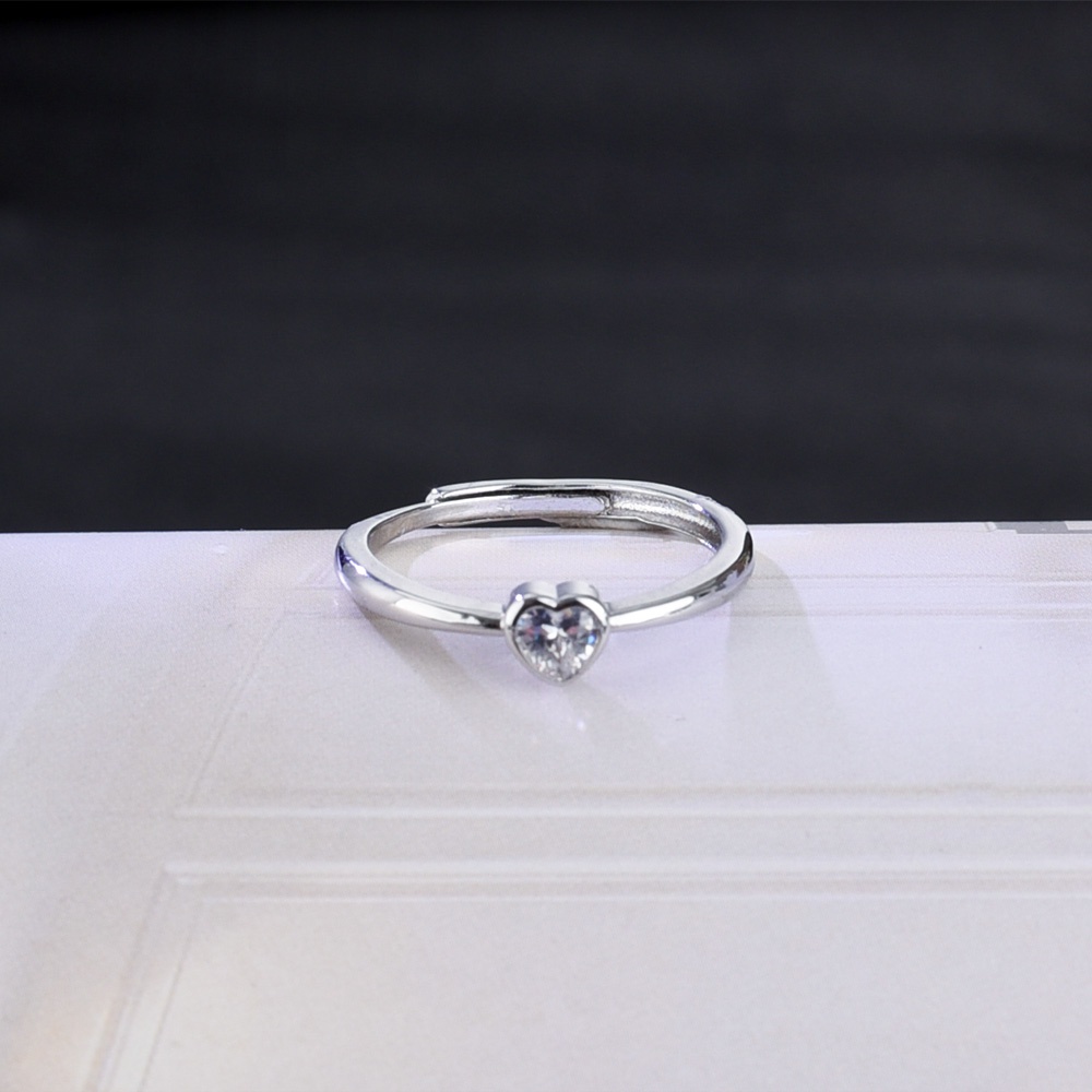 Nhẫn Đính Hôn Mỏng Mịn Đính Đá Zircon Trái Tim Rỗng Sang Trọng Thời Trang Cho Nam Nữ / Bạn Bè / Kỷ Niệm Đính Hôn