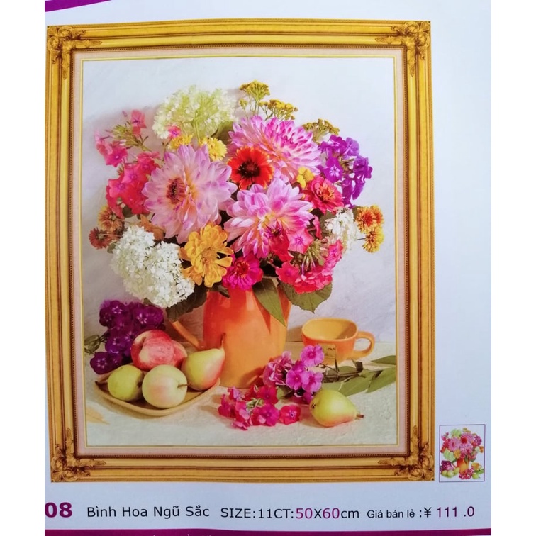 Tranh thêu chữ thập Hoa quả LV3408