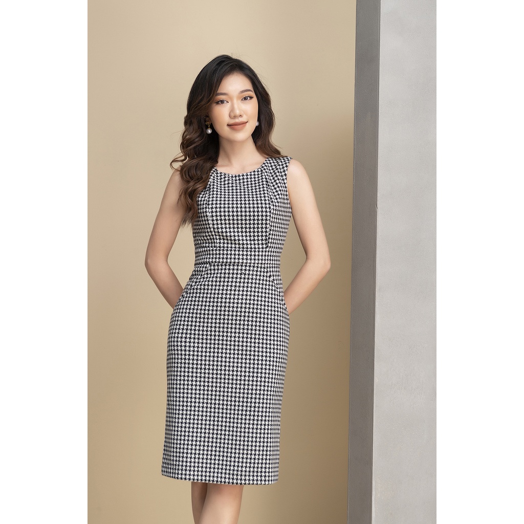 Váy Kẻ Dạ Hàn Quốc Sát Nách Luperi LFV3248