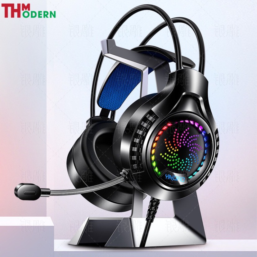 Tai Nghe Chụp Tai Dễ Thương 4 Màu YINOIAO Q7 Gaming Cao Cấp,Có Đèn LED Có Mic,Chống Ồn Êm Tai