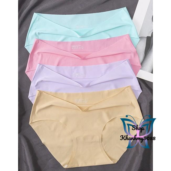 Combo 3 Quần lót nữ đúc su không viền thun lạnh màu ngẫu nhiên CBQL01