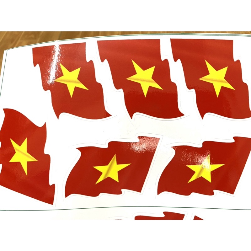 Mẫu 10 Quốc kỳ - Tem decal sticker dán hình cờ tổ quốc dán xe máy oto điện thoại laptop - Đèn Xe Việt