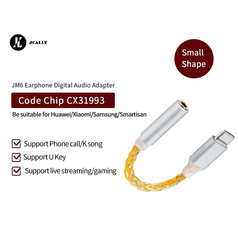 Cáp Chuyển Đổi Jcally Jm6 Conexant Cx31993 Type C Sang 3.5mm Dac