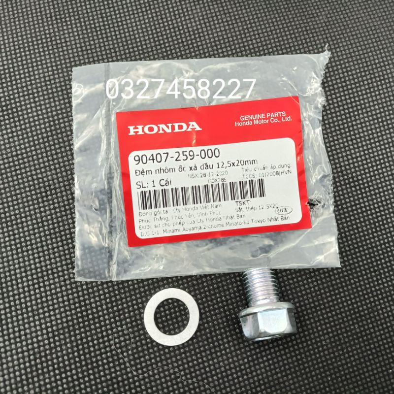 Ốc xã dầu nhớt xe máy Dream, Wave , Future... zin Honda