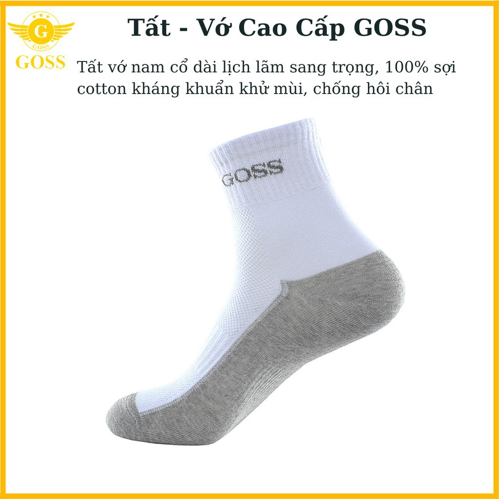 Tất Vớ Nam Cổ Dài Lịch Lãm Sang Trọng - Sợi Cotton Kháng Khuẩn Khử Mùi, Chống Hôi Chân Goss GS02