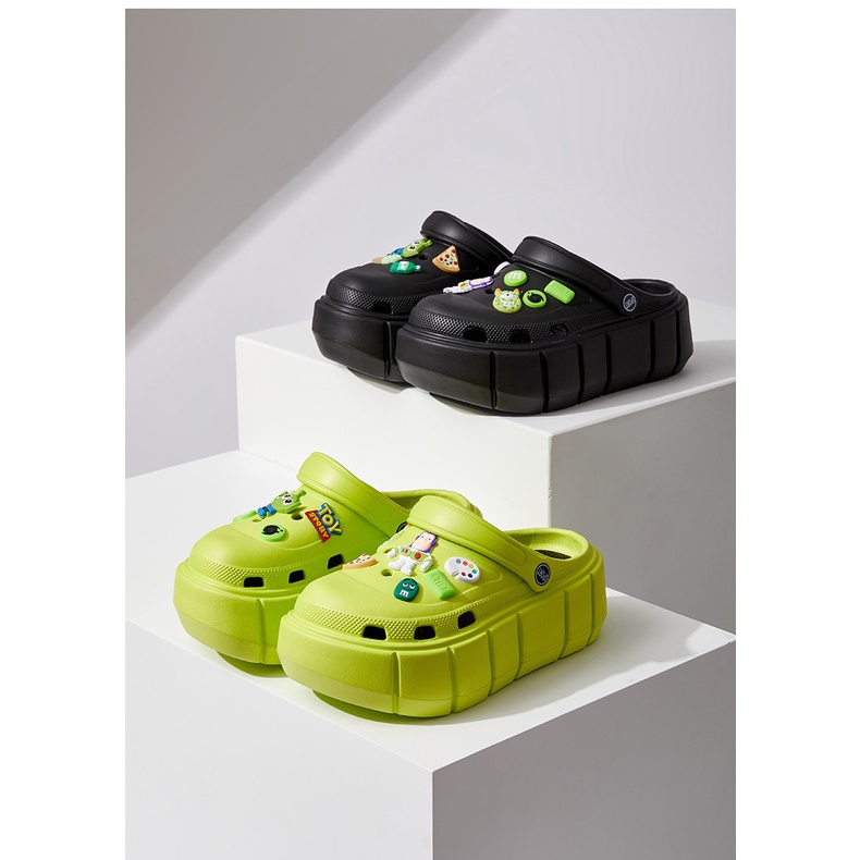 Dép sục nữ Croc Toy story, Gấu kaws đế độn 3cm thời trang ulzzang Hàn Quốc TH-76