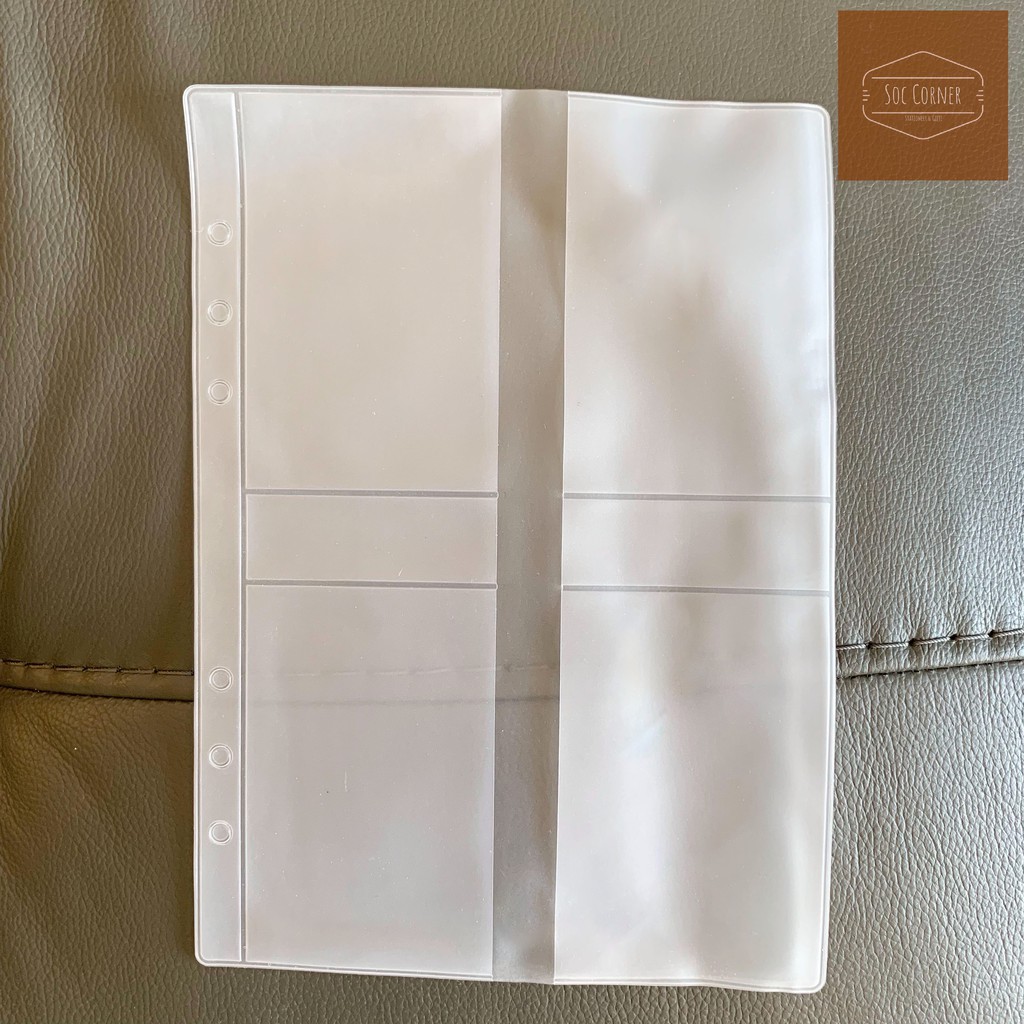 Túi ngăn các loại 6 lỗ đựng bút, card sổ còng Planner A5/A6