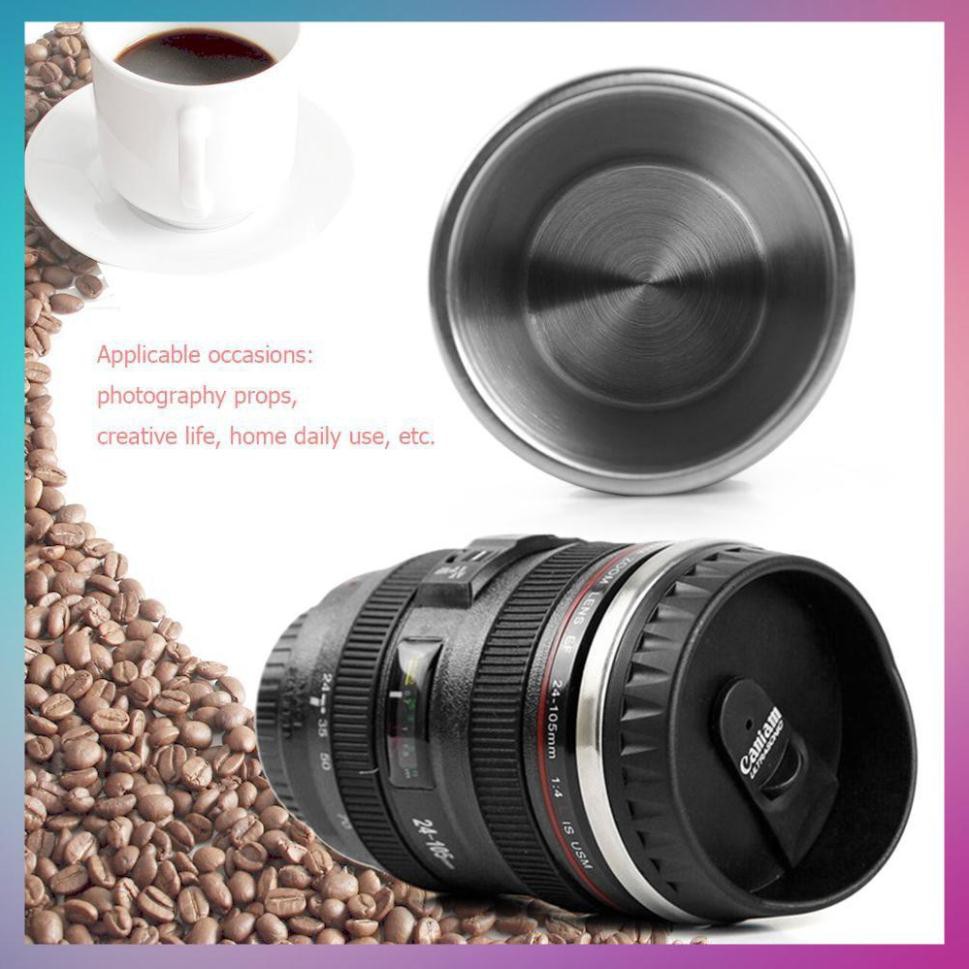 Ly Giữ Nhiệt Cafe - Cốc Giữ Nhiệt Cafe Hình Ống Kính Lens Máy Ảnh