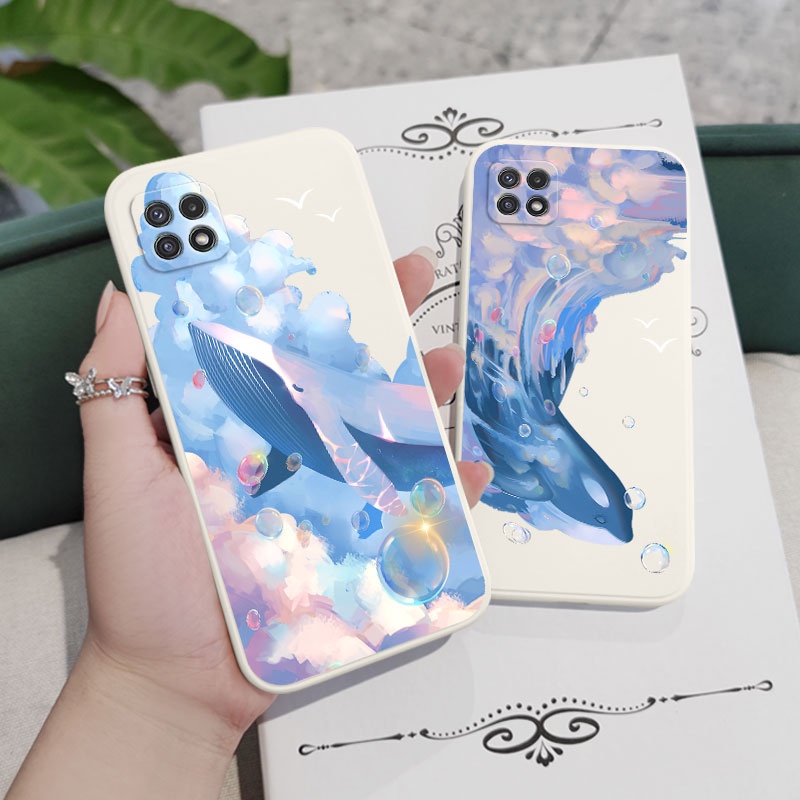 Ốp Điện Thoại Mềm In Hình Cá Voi Cho Samsung Galaxy A22 A12 4G 5G A02 A02S Sự Bảo Vệ