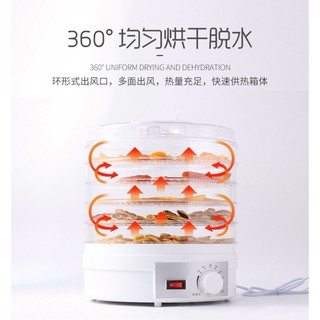 Máy sấy trái cây, thực phẩm, thảo dược 5 tầng tại nhà - Hàng chính hãng - BH 12 tháng