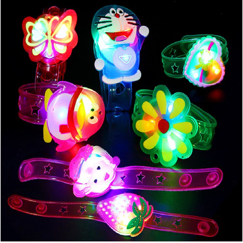 Đồng hồ đeo tay trong suốt có đèn LED phong cách hoạt hình xinh xắn