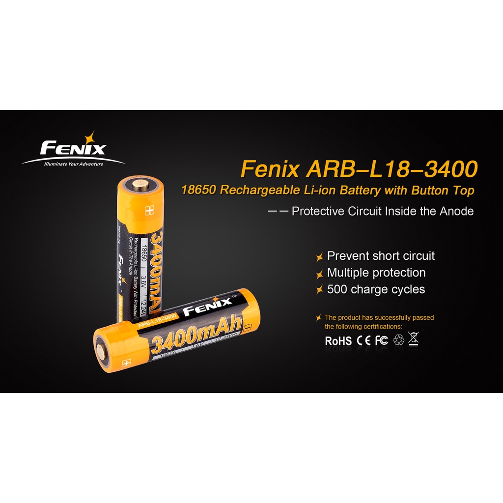 Pin sạc FENIX 18650 dung lượng cao 3400 mAh