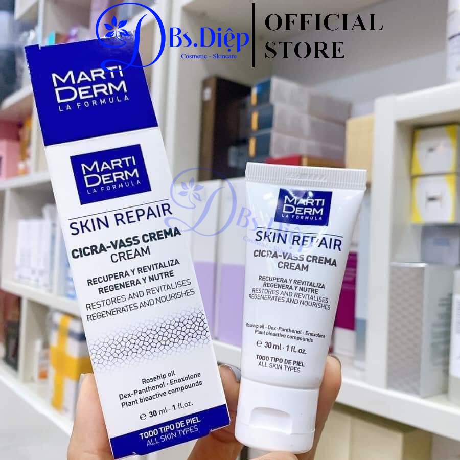 Kem Dưỡng Tái Tạo & Phục Hồi Da Nhạy Cảm - MartiDerm Skin Repair Cicra Vass Cream 30ml