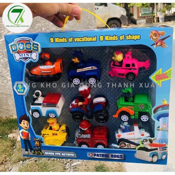 Chó cứu hộ đồ chơi Paw Patrol đội chó cứu hộ A8, A9, A 11 mô hình 6 con, 7 con, 8 con, 9 con cho các bé