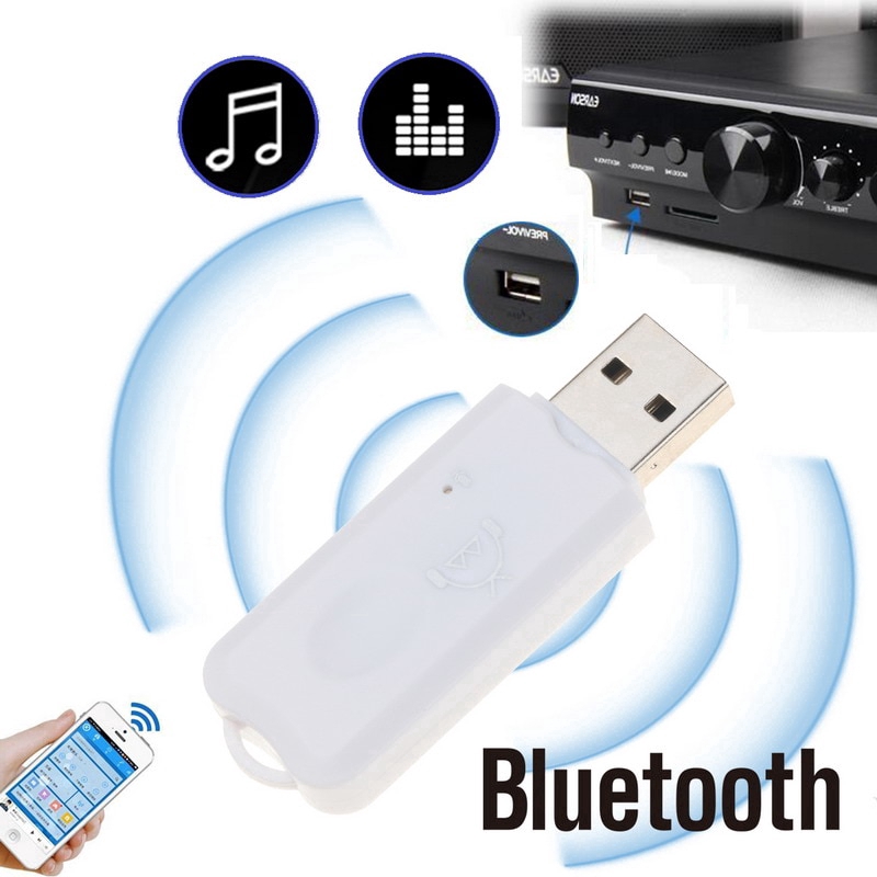 Bộ chuyển đổi bluetooth không dây cổng USB âm thanh nổi với micro cho xe hơi
