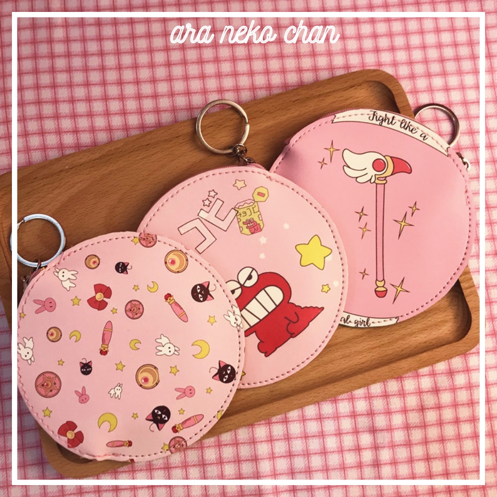 Ví Nữ Mini Cute Đựng Tiền Lẻ In Hoạt Hình Dễ Thương Có Móc Khóa Tiện Lợi