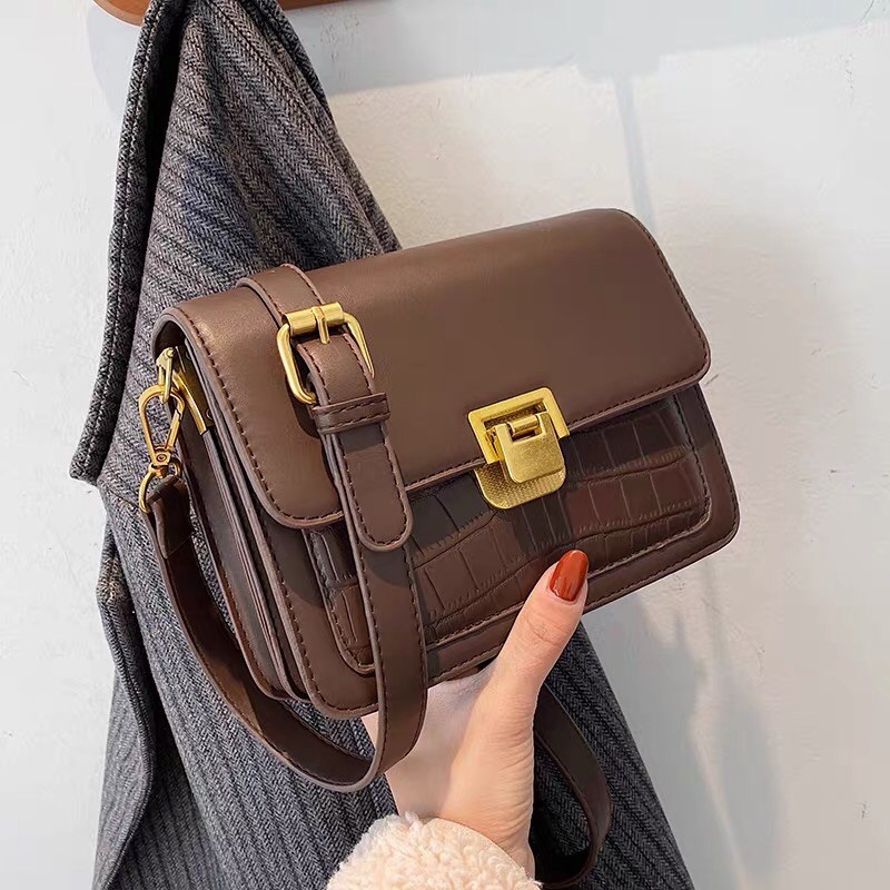 Túi xách nữ đeo chéo đẹp kẹp nách đeo vai cao cấp khoá gập màu sắc basic dễ phối đồ phong cách thời trang Hàn Quốc M120