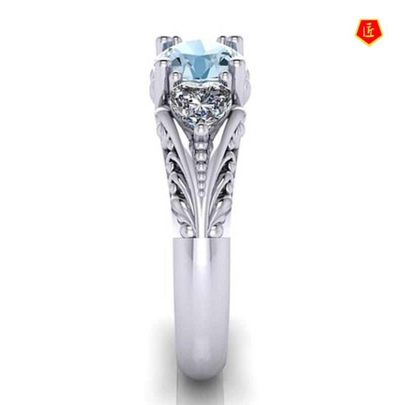 Nhẫn Đính Đá Sapphire Thời Trang Thanh Lịch Cho Nữ
