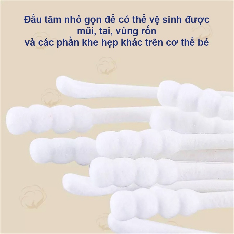 Tăm bông sơ sinh, Tăm bông trẻ em chuyên dụng hộp 400 que Misuta cao cấp BBShine – SS020