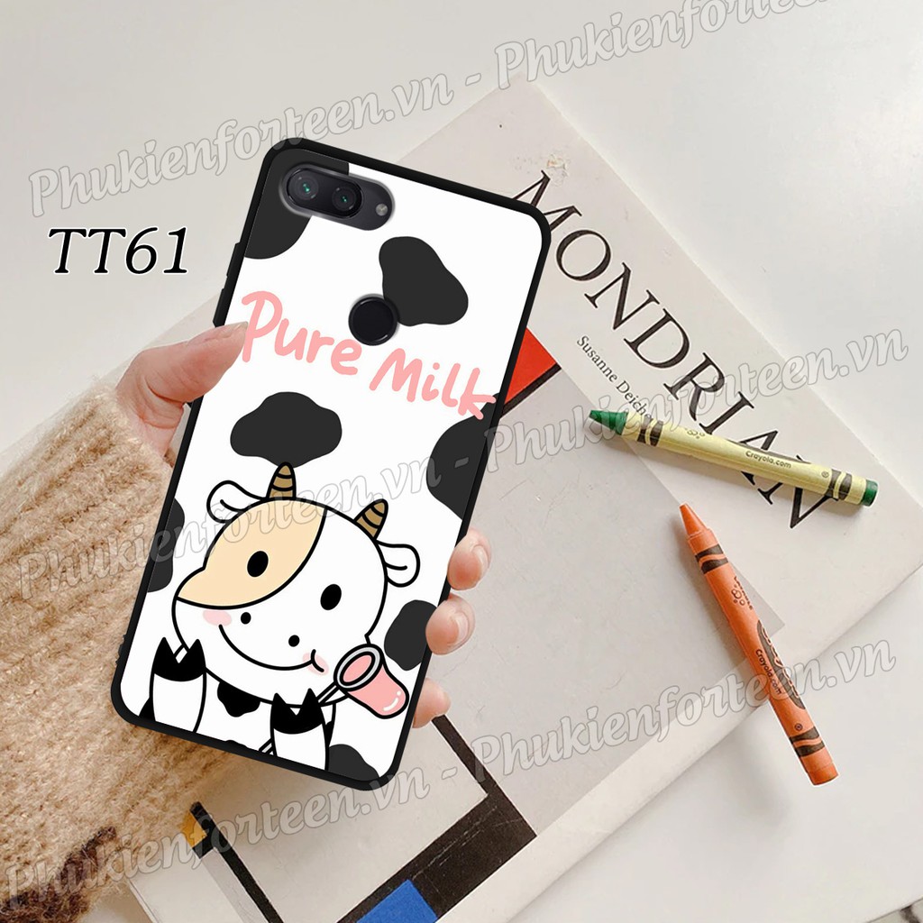 Ốp lưng Xiaomi 8 Lite - Xiaomi Mi 8 - Xiaomi 8 SE hình Bò sữa siêu đáng yêu siêu dễ thương siêu đẹp.