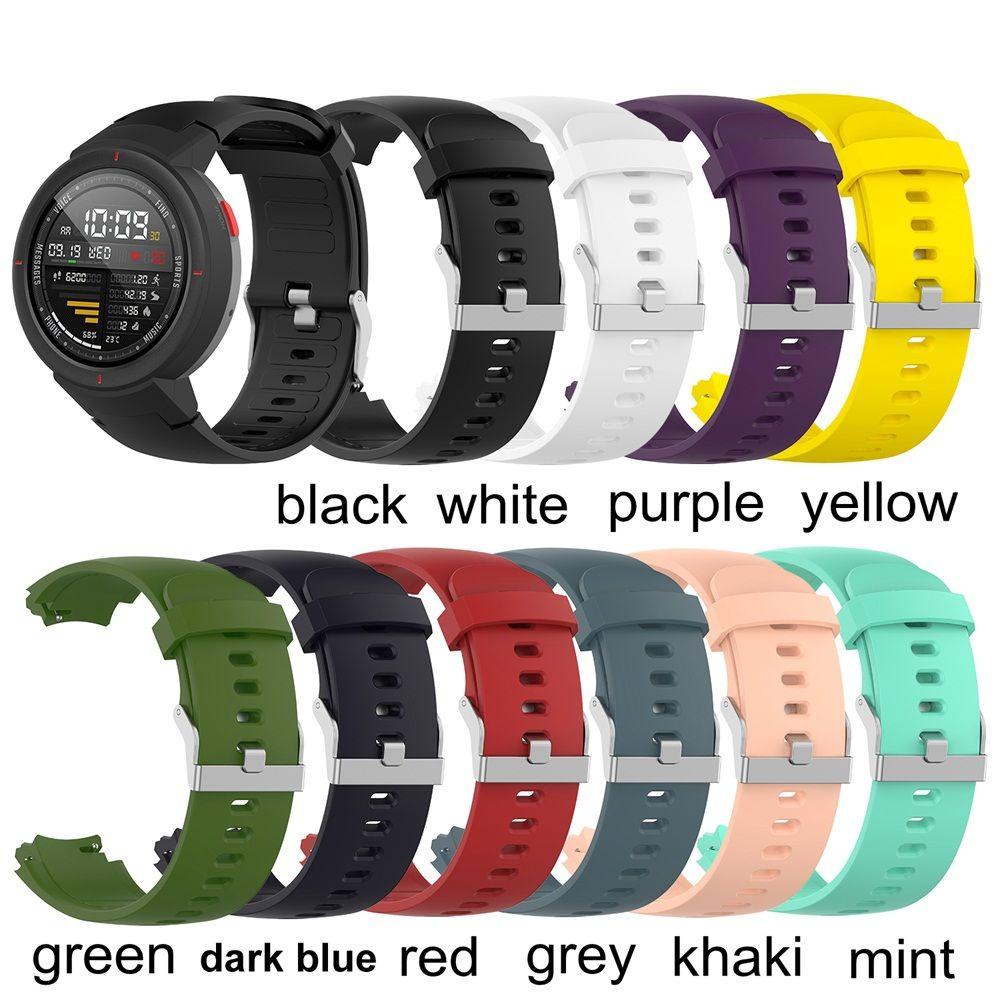 BEBETTERM Dây Đeo Silicone Mềm Mỏng Nhiều Màu Cho Đồng Hồ Thông Minh Huami Amazfit Verge 3