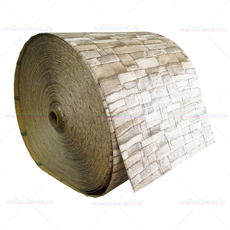 Giấy Dán Tường Bằng Xốp Mềm Tự Dính Họa Tiết Gạch 3d Chiều Dài 5m 70cm Chống Thấm Nước Trang Trí Phòng Khách