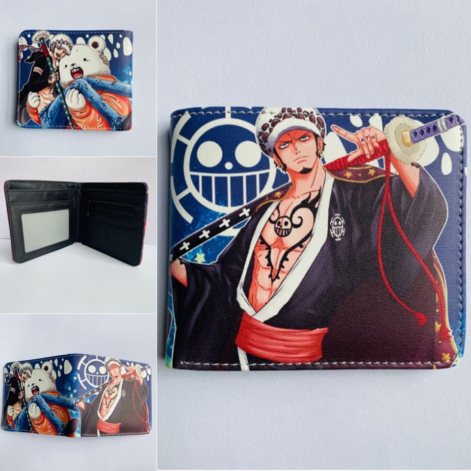 Ví làm từ da PU in hoạt hình one piece cá tính cho nam