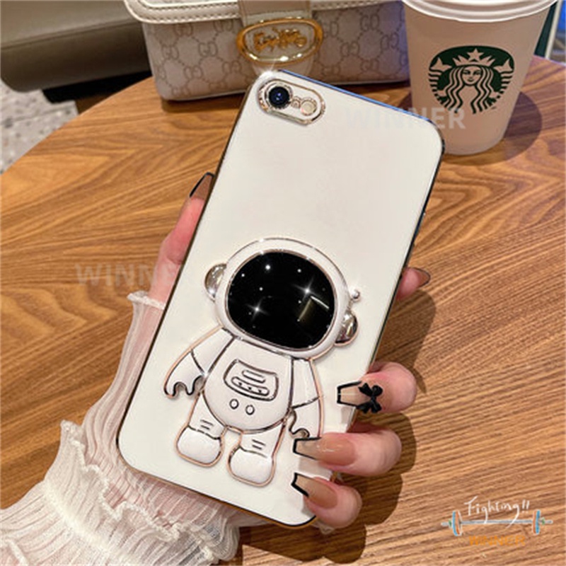 Ốp lưng iPhone 6s plus 6s 6 6plus 7 7plus 8 8 plus Ốp Điện Thoại Tpu In Hình Phi Hành Gia Kèm Giá Đỡ Cho YHY
