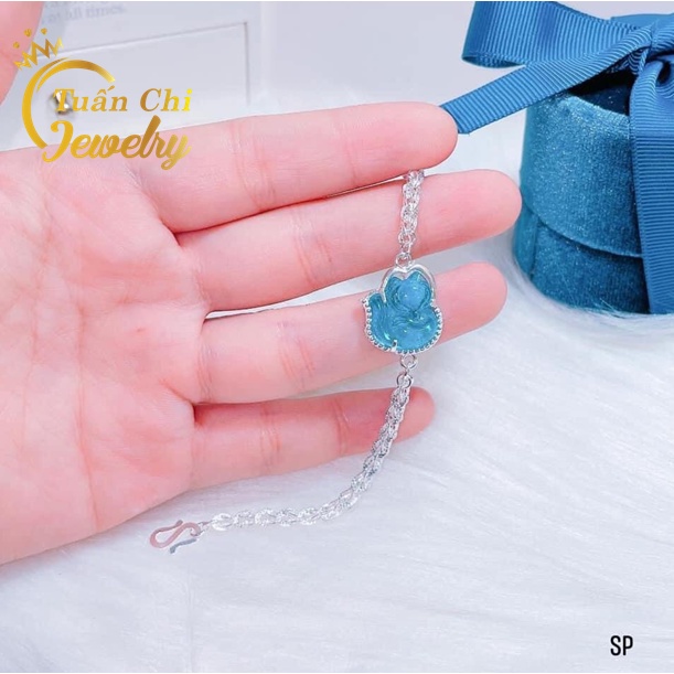 HÀNG CHUẨNLắc Tay Nữ - Vòng Tay Hồ Ly Bạc Kết Hợp Đá Phong Thủy Theo Mệnh, Mang Lại May Mắn, Tài Lộc