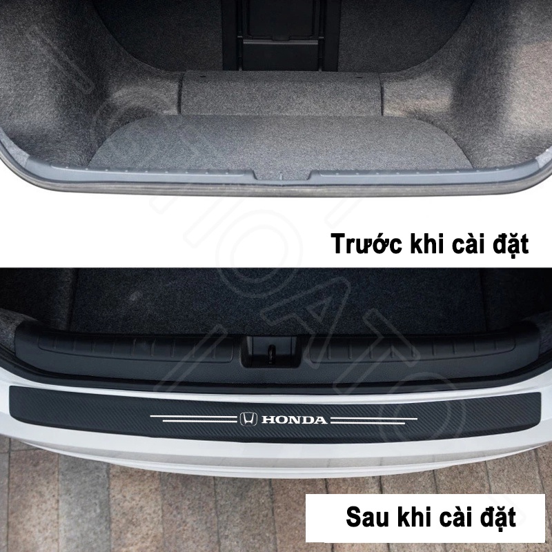 GTIOATO 1 Chiếc Sợi Carbon Dán Xe Bảo Vệ Cốp Sau Xe Hơi DáN ChốNg XưỚC Ô Tô Dán Cốp Xe Hơi Phụ KiệN Ô Tô Cho Honda City Brio Civic Jazz CRV HRV Accord
