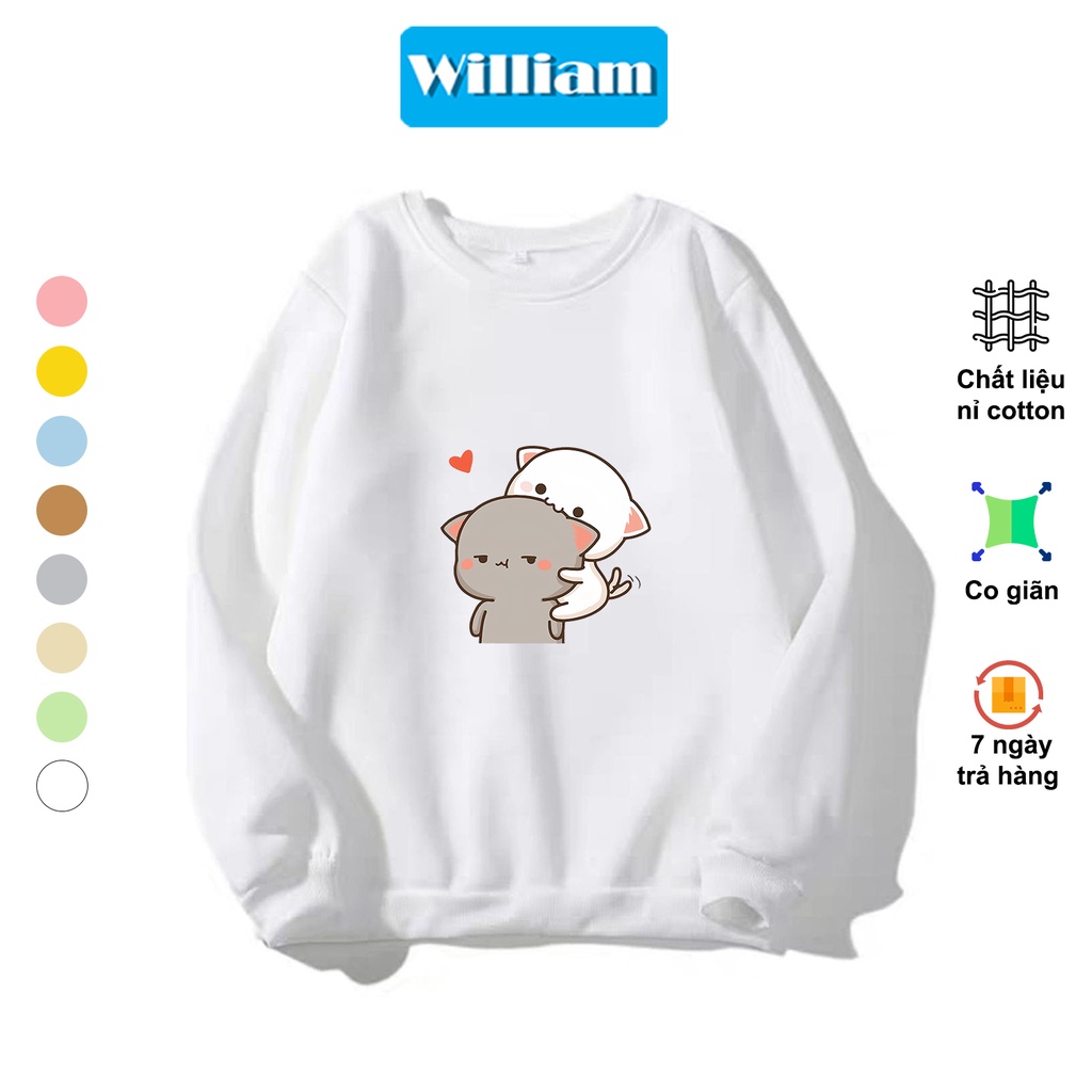 Áo sweater nam nữ hình Mèo dễ thương chất nỉ bông dày dặn, in Pet cao cấp William - DS222