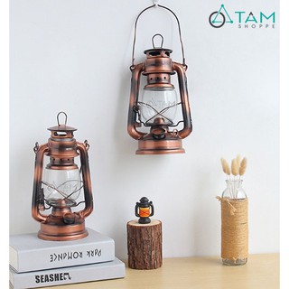 [LOẠI 1 - SƠN TĨNH ĐIỆN] Đèn bão giả cổ đốt dầu màu đồng số 03