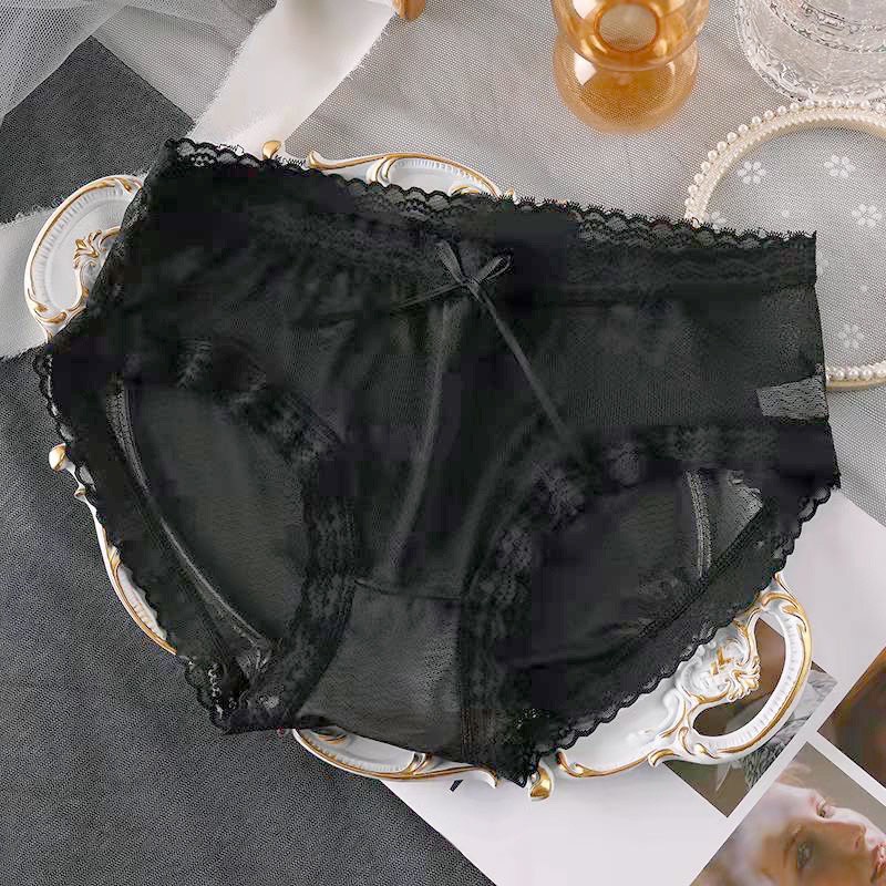 Quần lót su ren xuyên thấu hình gấu mềm mịn kháng khuẩn nâng mông, Quần lót nữ sexy quyến rũ co dãn 2206 lọt khe