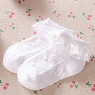 Combo 2 đôi vớ tất cổ ren cho bé gái đi giày